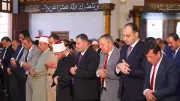 محافظ دمياط ووزير الأوقاف يؤديان صلاة الجمعة بمسجد الرحمة في رأس البر