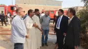 محافظ سوهاج ومدير الأمن يتفقدان حريق مصنع حلج أقطان في طهطا