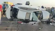 التحفظ على سائق ميكروباص في حادث مروري بطريق الواحات