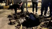 إصلاح هبوط أرضي بمنطقة سيدي شبل في المنوفية