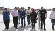 محافظ بورسعيد يتفقد كوبري النصر العائم الجديد تمهيدا لتشغيله قريبا