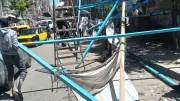 إزالة شادر مخالف قفل الطريق في منطقة الفلكي بالإسكندرية