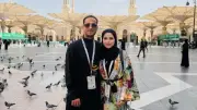 وليد سليمان يؤدي مناسك الحج مع زوجته ويودع المسجد النبوي