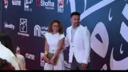 علا رشدي تدعم زوجها أحمد داوود في العرض الخاص لفيلمه الجديد إذما