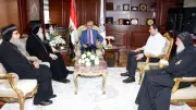 قيادات الكنيسة الأرثوذكسية يهنئون محافظ بني سويف بعيد الأضحى