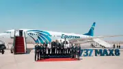 مصر للطيران تستقبل الطائرة الثالثة من بوينج B737-8 MAX بحضور رئيس تحالف ستار