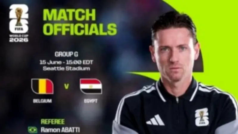 طاقم تحكيم برازيلي لمباراة مصر وبلجيكا في كأس العالم 2026