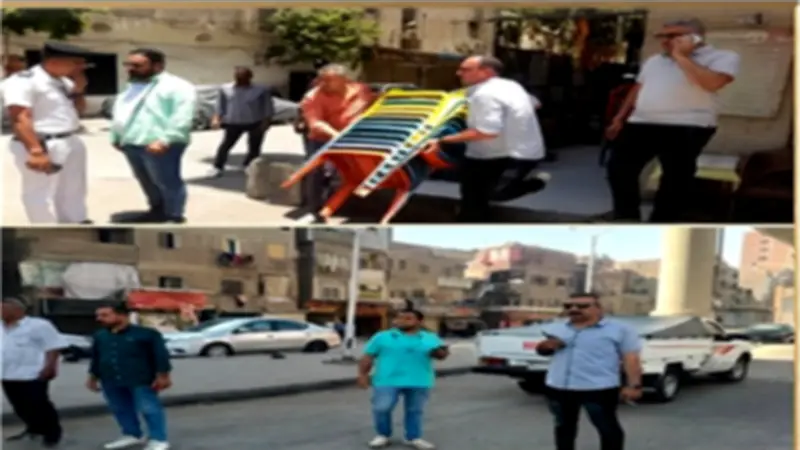 حملات مكثفة في إمبابة والطالبية لرفع الإشغالات وغلق 8 منشآت مخالفة