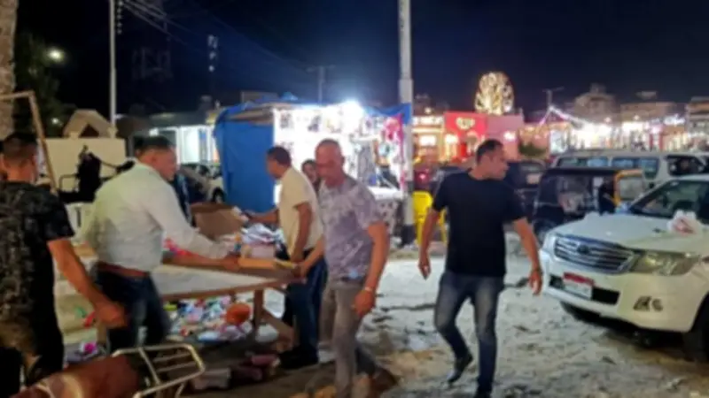 حملة ليلية كبرى لرفع الإشغالات والتعديات بمدينة جمصة بالدقهلية