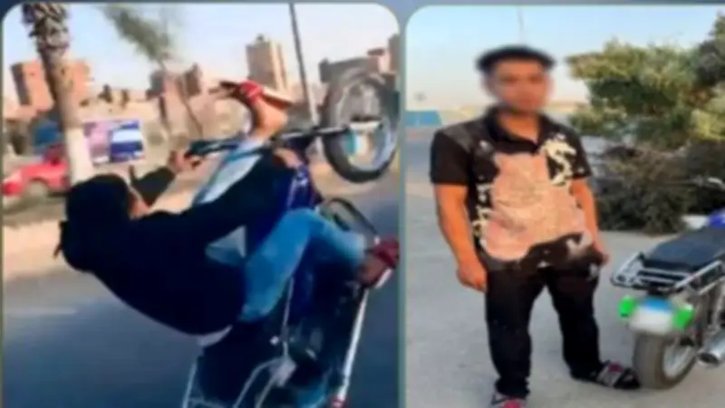 القبض على عامل قام بحركات استعراضية بدراجة نارية في القاهرة