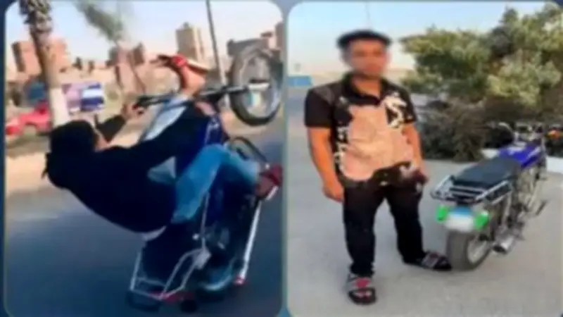 القبض على قائد دراجة نارية لقيامه بحركات استعراضية في حدائق القبة