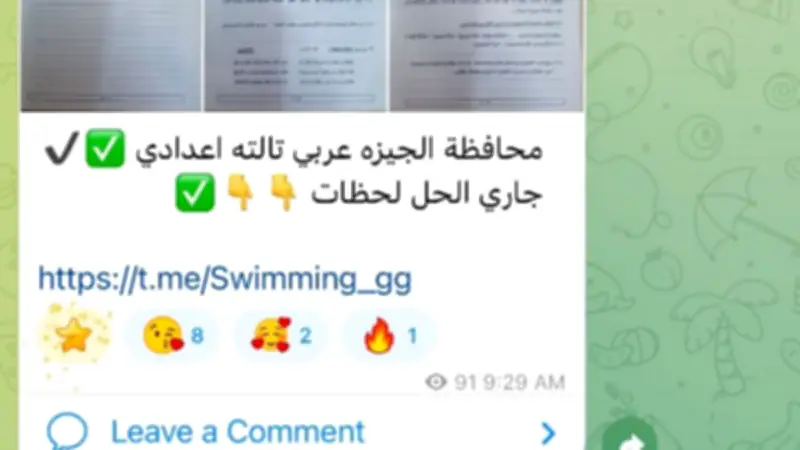 شاومينج ينشر امتحانات عربي الجيزة ودين كفر الشيخ والدقهلية بعد بدء اللجان