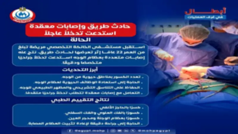 جراحة دقيقة تنقذ شابة من مضاعفات خطيرة بالوجه في مستشفى الخانكة
