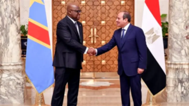 السيسي يشيد بزخم التعاون مع الكونغو الديمقراطية خلال استقبال تشيسيكيدي