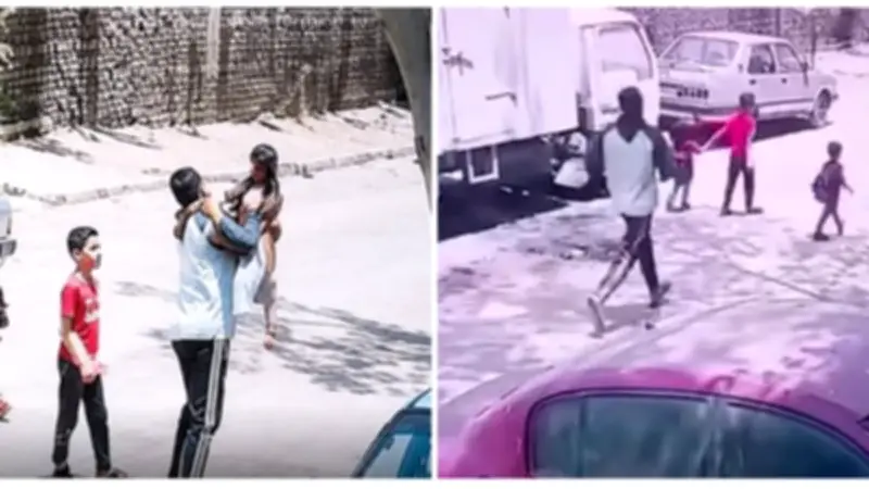 بالفيديو.. شخص يعتدي على طفل بوحشية في الشارع وسط ذهول المارة