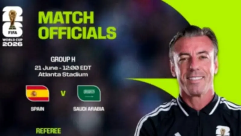 طاقم تحكيم برازيلي يدير مباراة السعودية وإسبانيا في كأس العالم 2026