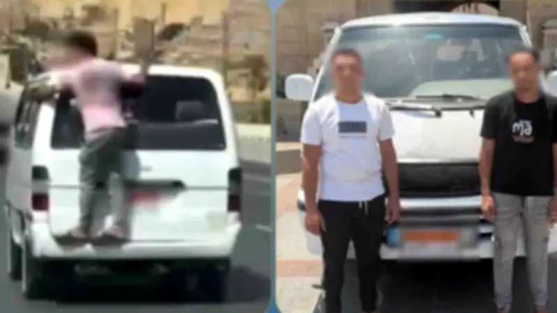 القبض على سائق ميكروباص لسماحه لشخص بالتعلق بالباب الخلفي بالقاهرة