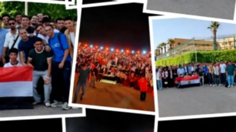 طلاب جامعتي القاهرة والأهلية يحتفون بتعادل المنتخب مع بلجيكا بطريقة مميزة