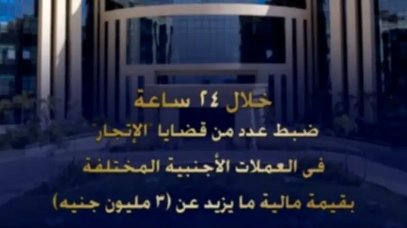 ضبط قضايا إتجار في العملات الأجنبية بقيمة 3 ملايين جنيه