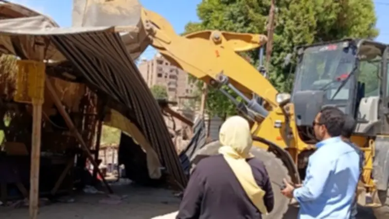حملات مكبرة لإزالة التعديات على أملاك الري والأراضي الزراعية بنجع حمادي