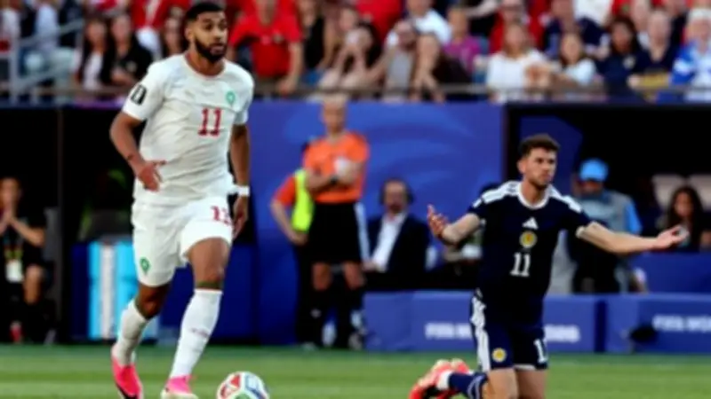 كأس العالم 2026: المغرب يتقدم على إسكتلندا 1-0 في الشوط الأول بهدف صيباري
