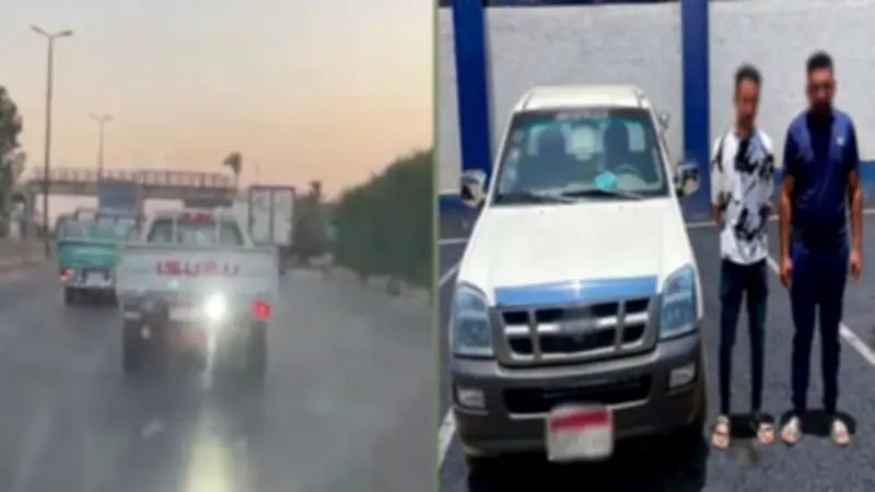 القبض على قائد سيارة ربع نقل بسبب كشاف عالي الإضاءة بالقليوبية