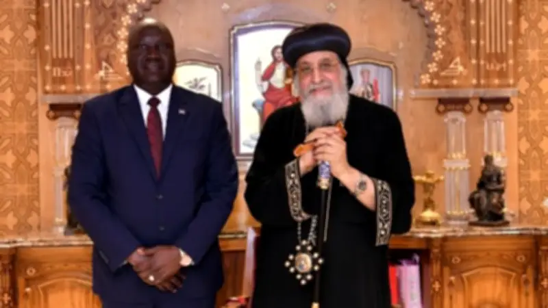 البابا تواضروس يستقبل سفير جنوب السودان ويبحثان سبل التعاون