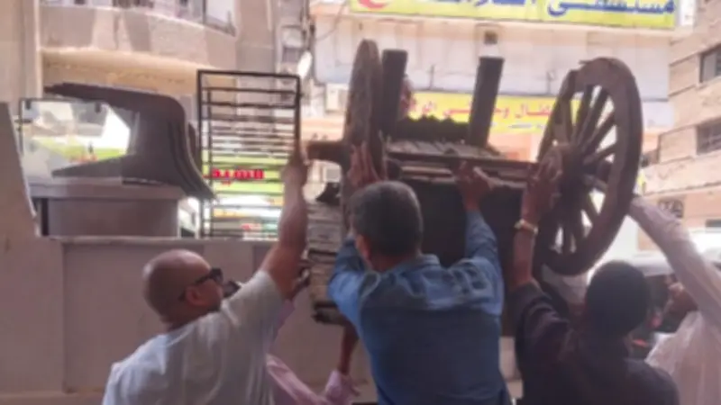 إزالة الإشغالات والتعديات بشوارع ناهيا والمساكين في بولاق الدكرور
