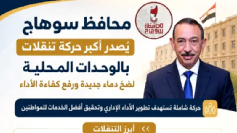 حركة تنقلات موسعة في محافظة سوهاج لضخ دماء جديدة بالمحليات