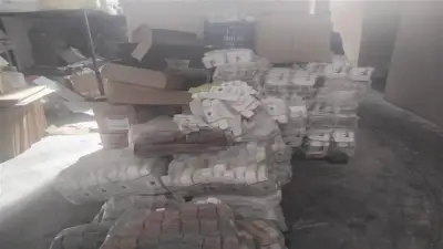 ضبط 4 ملايين قرص مكملات غذائية مجهولة المصدر في مصنع غير مرخص بأكتوبر