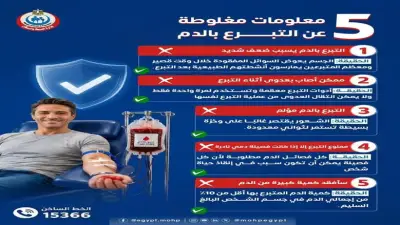 وزارة الصحة تكشف 5 مفاهيم خاطئة عن التبرع بال الدم وفرصة جديدة للحياة