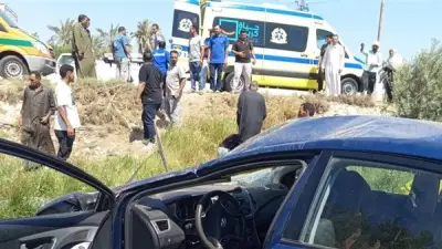 إصابة 5 أشخاص في حادث انقلاب سيارة على طريق الفيوم القاهرة
