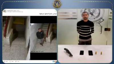 ضبط عاطل بحوزته فرد خرطوش لمحاولة سرقة شقة بالشروق