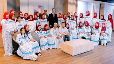 المسلماني يستقبل كورال الفلاحين قبل ظهورهم في برنامج من ماسبيرو