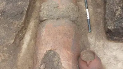 اكتشاف دفنة نادرة لخنزير في تل كوم عزيزة بالبحيرة