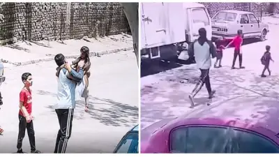 بالفيديو.. شخص يعتدي على طفل بوحشية في الشارع وسط ذهول المارة