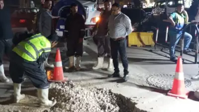 رئيس صرف القاهرة يتابع هبوط أرضي بمصطفى النحاس ويؤكد سلامة الشبكات