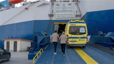 المستشفى الإماراتي العائم في العريش يستقبل 5 حالات جديدة من غزة