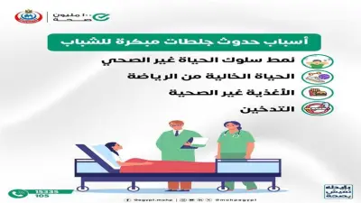 «الصحة» تحذر الشباب من عادات يومية تسبب جلطات القلب المبكرة