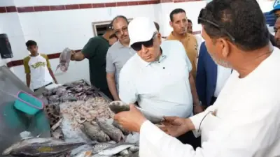 محافظ مطروح يتفقد حلقة السمك ويوجه بإعلان الأسعار في الميناء الشرقي