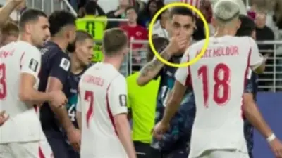 سبب طرد لاعب باراجواي ميجيل ألميرون من مباراة تركيا في كأس العالم
