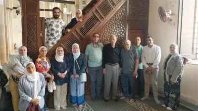 وفد سياحي يزور مسجد أبو غنام الأثري بمدينة بيلا في كفر الشيخ