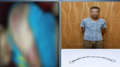 عاطل يعتدي على نجل شقيقه بسلسلة حديدية في الحوامدية بحجة تأديبه