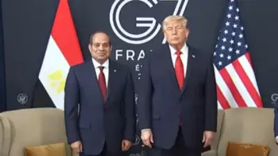 البيت الأبيض يوثق لقاء السيسي وترامب على هامش قمة السبع