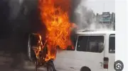 القبض على عاطل أضرم النار في ميكروباص بالعجوزة بسبب خلاف مروري