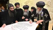 البابا تواضروس يوقع وثيقة فيلم القدس الثانية تخليدًا لتاريخ دير المحرق