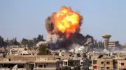 سقوط صاروخ في طفس بدرعا جنوبي سوريا بعد اعتراضه من الدفاعات الإسرائيلية