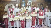 الأنبا فيلوباتير يرسم شمامسة جدد في إيبارشية أبو قرقاص
