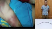 ضبط شخص تعدى على نجل شقيقة بسلسلة حديدية في الجيزة
