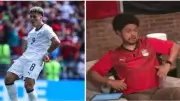 تريفور نوح يحتفل بهدف إمام عاشور ويرتدي قميص منتخب مصر في كأس العالم